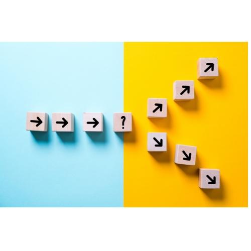 Two paths illustrating choices for selling a home